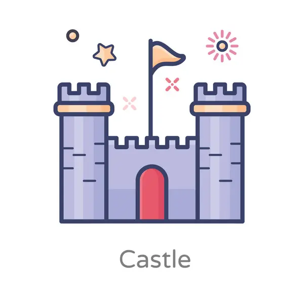 Une Résidence Royale Icône Château Dans Design Branché — Image vectorielle