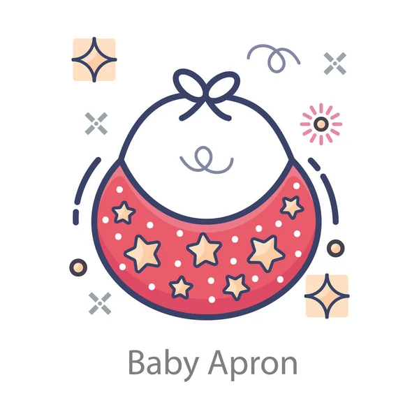Novorozené Oblečení Příslušenství Baby Zástěra Ikona Plochém Designu — Stockový vektor