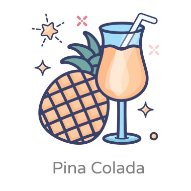 Camlı ananas, yassı pina colada. 