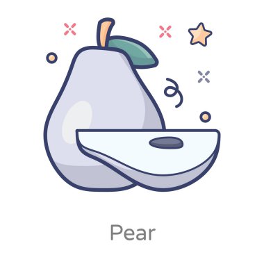 Armut simgesi tasarımı, doğal meyve vektörü 