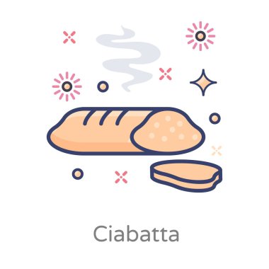 İtalyan ekmeği, ciabatta düz moda. 