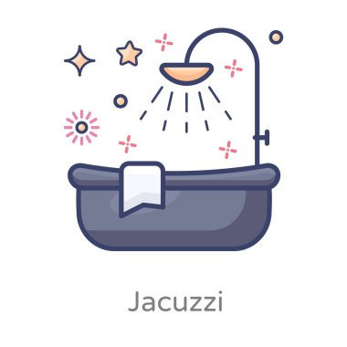 Jakuzi jakuzisi yassı ikonu, spa hijyenik aksesuarı  