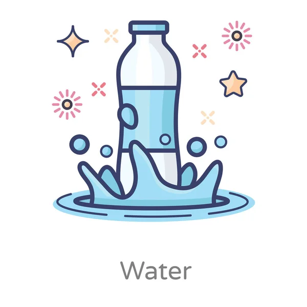 Návrh Vektoru Láhve Vody Čištěná Voda — Stockový vektor