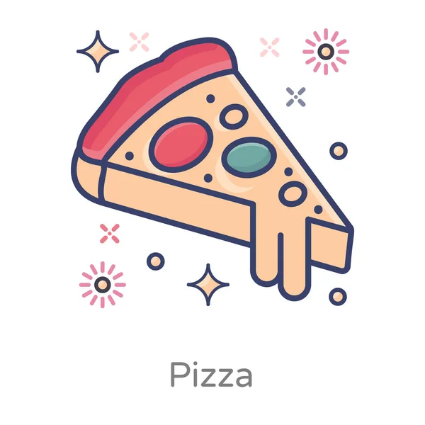 Rebanada Comida Italiana Pizza Que Tiene Cobertura — Vector de stock