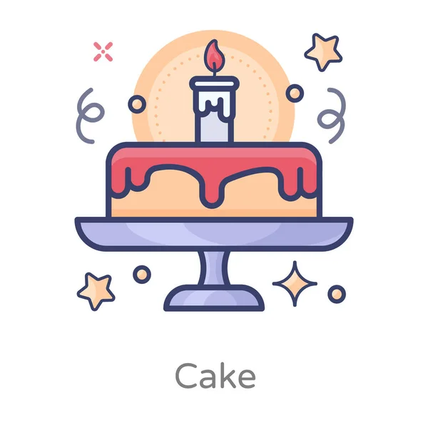 一种扁平的甜蛋糕向量式 — 图库矢量图片