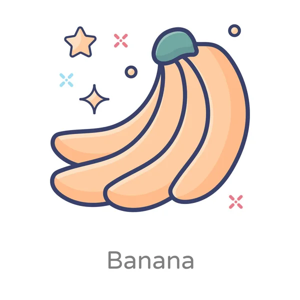 Tropische Bananen Fruchtvektorstil Gesunde Ernährung — Stockvektor