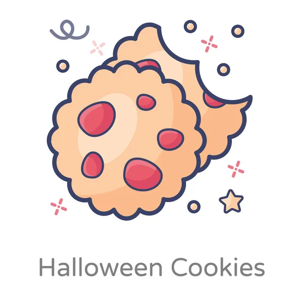 Icono Plano Cookies Aisladas Sobre Fondo Blanco — Vector de stock