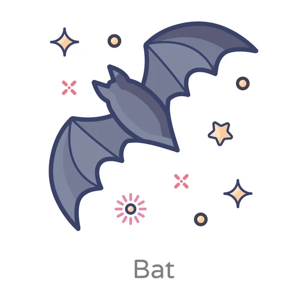 Bat Flat Design Vector Icon — 스톡 벡터
