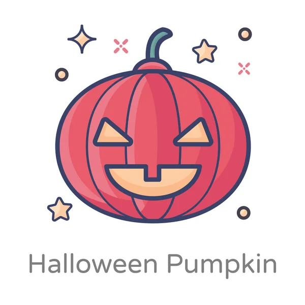 Calabaza Halloween Vector Diseño Plano — Vector de stock