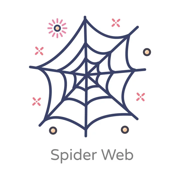 Spider Web Vector Diseño Plano — Vector de stock