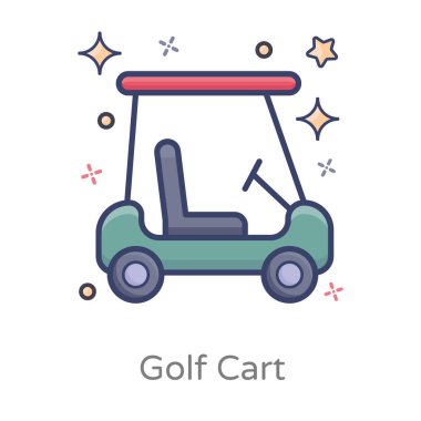 Golf arabası vektör biçimi, düzenlenebilir biçiminde golf arabası 