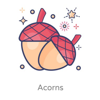 Meşe palamudu ikonu tasarımı, meşe meyvesi vektörü sağlıklı beslenme için en iyisi. 