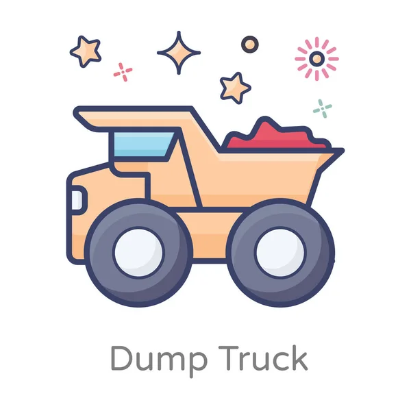 Ontwerp Van Dump Truck Platte Vector — Stockvector