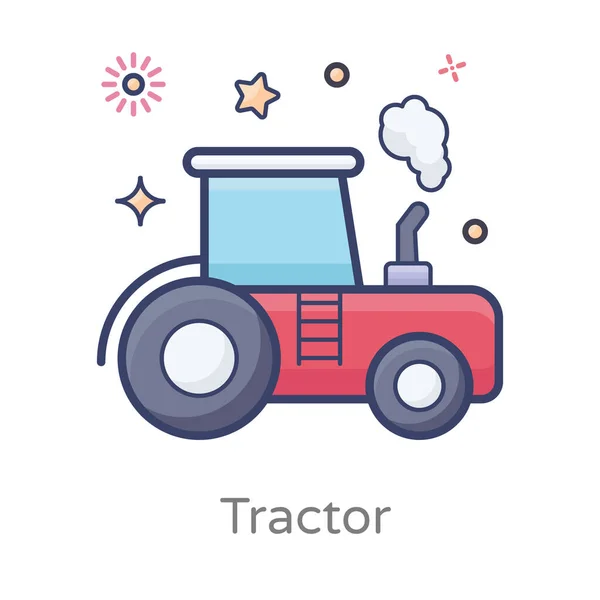 Tractor Icon Modern Flat Style — Stock Vector