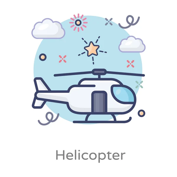 Icono Helicóptero Plano Vector Vector Helicóptero — Archivo Imágenes Vectoriales