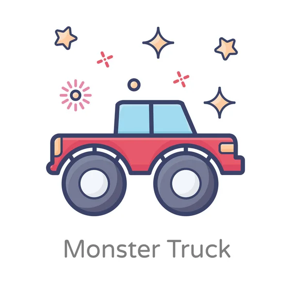 Een Gespecialiseerde Truck Met Een Heavy Duty Vering Monster Truck — Stockvector