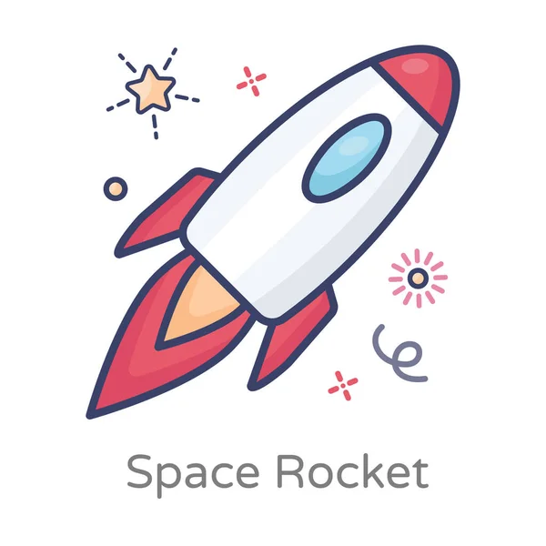 Icon Space Rocket Flat Style Editable Vector — Stock Vector