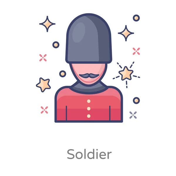 Человек Служащий Армии Икона Солдата — стоковый вектор