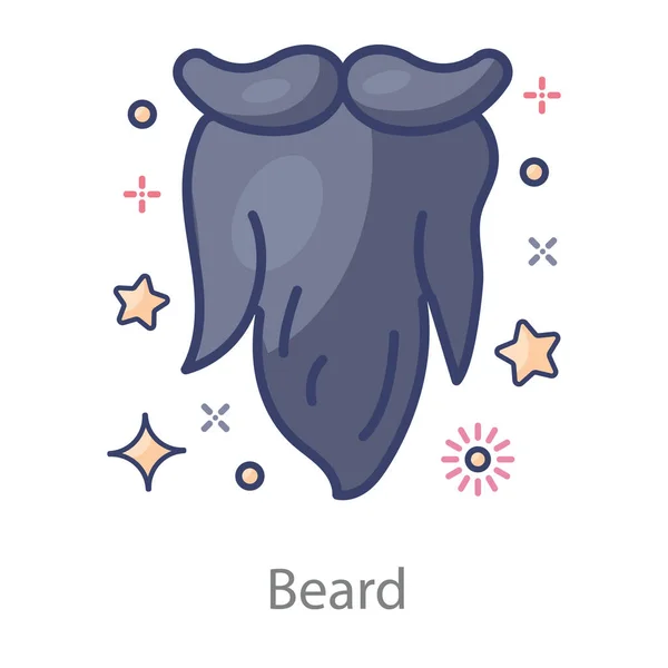 Diseño Plano Editable Moda Del Icono Barba — Vector de stock
