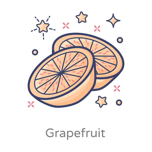 Vektor Aus Grapefruit Gesündesten Zitrusfrüchten Flachen Stil — Stockvektor