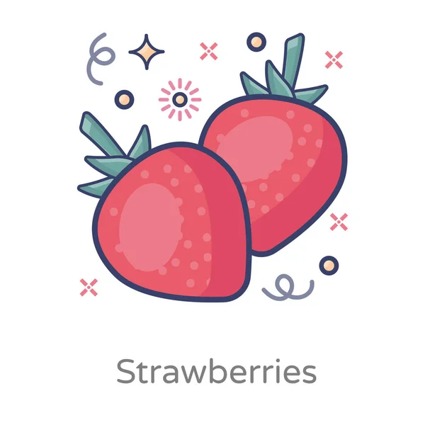 イチゴ 甘くて健康的な食品の概念のペア — ストックベクタ