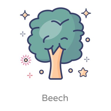 Düz dizayn edilmiş yaprak döken bir ağaç simgesi, Avrupa kayın simgesi