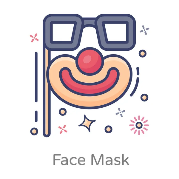Karnevalspartys Accessoires Flache Ikone Der Gesichtsmaske — Stockvektor
