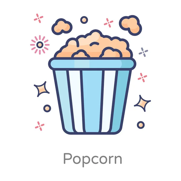 Σχεδιασμός Εικονίδιο Popcorn Κινηματογράφος Σνακ Διάνυσμα — Διανυσματικό Αρχείο