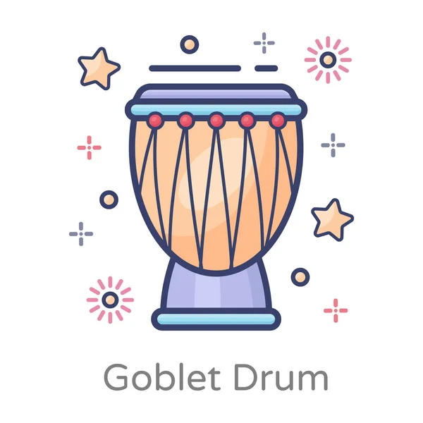 Icono Djembe Una Cuerda Sintonizada Tambor Tambor Vector — Vector de stock