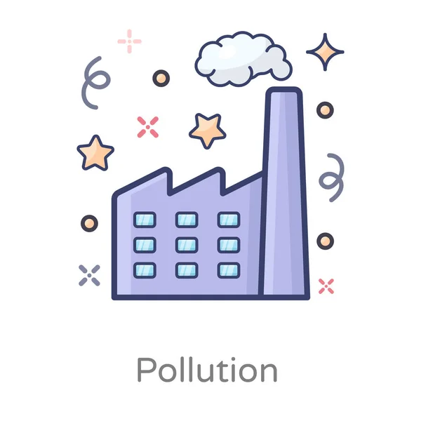 Icono Contaminación Del Aire Diseño Vector Plano — Archivo Imágenes Vectoriales