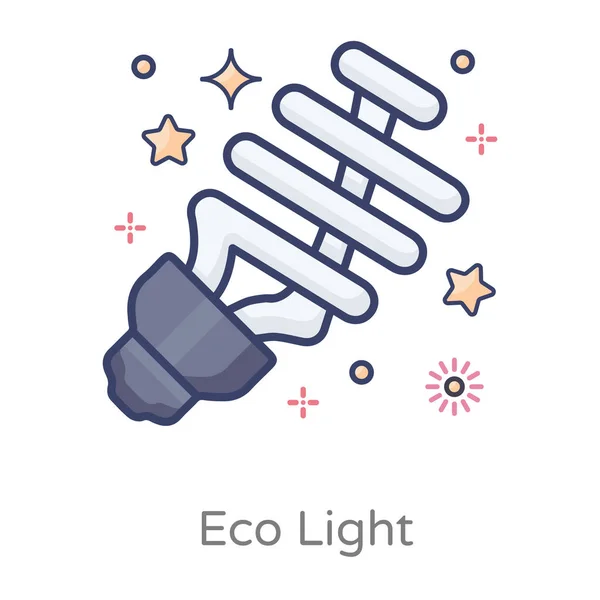 Λαμπτήρας Led Επίπεδης Σχεδίασης Εικονιδίου Οικολογικού Φωτός — Διανυσματικό Αρχείο