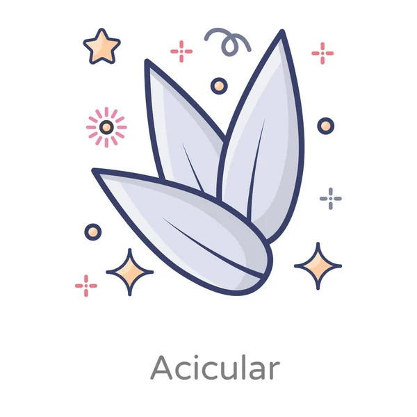 Aguja Como Icono Cristales Diseño Plano Acicular — Vector de stock