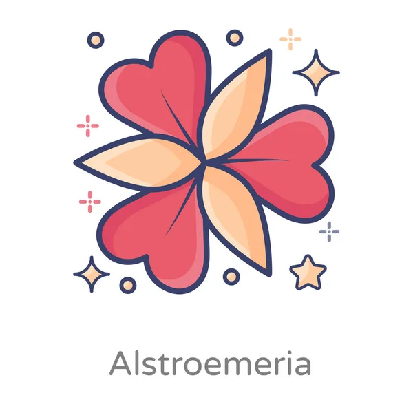 Hermoso Icono Diseñado Flor Alstroemeria Flor Primavera — Archivo Imágenes Vectoriales