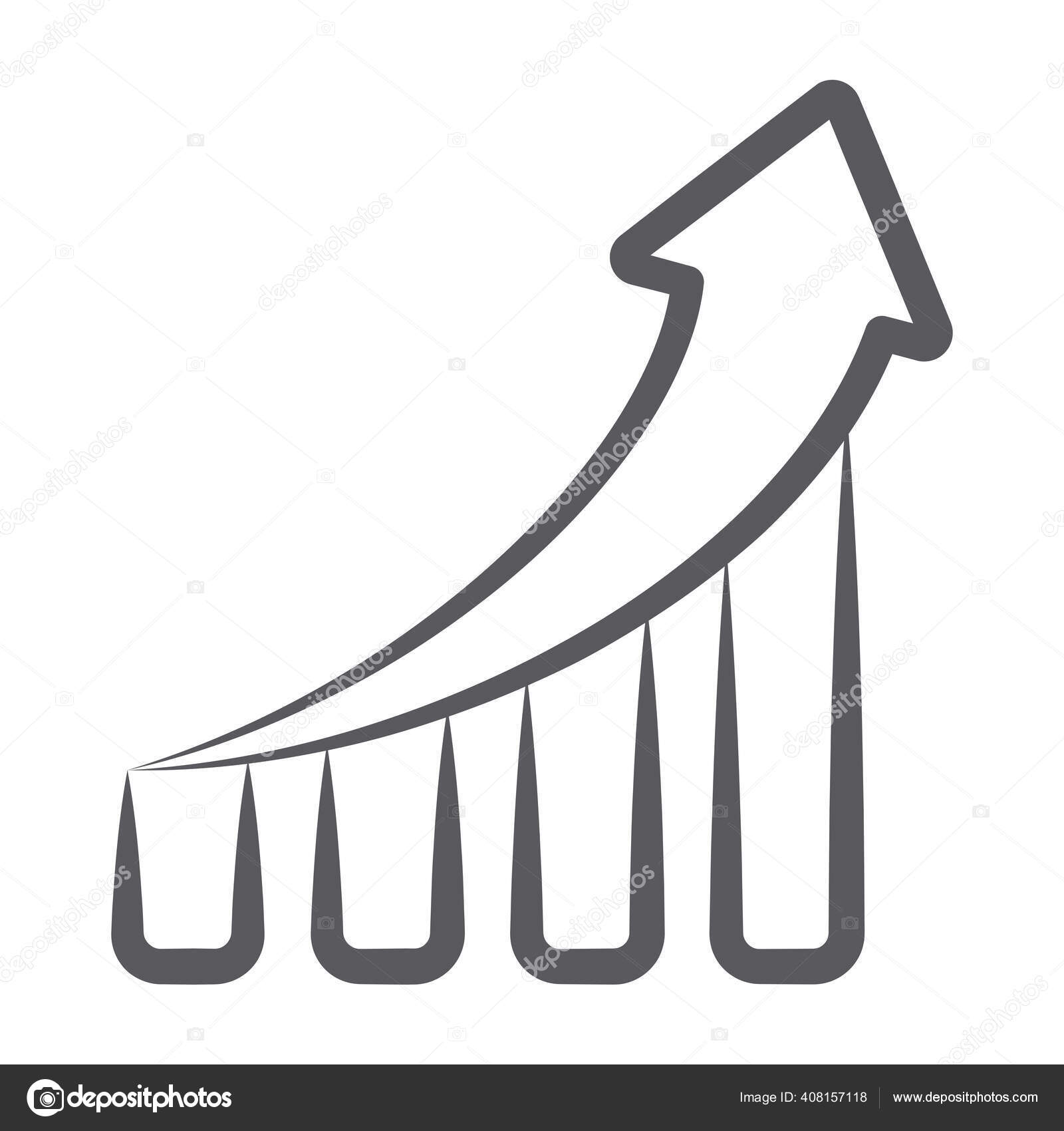 用向上箭头描绘成长图图标的条形图图库矢量图©smashingstocks 408157118