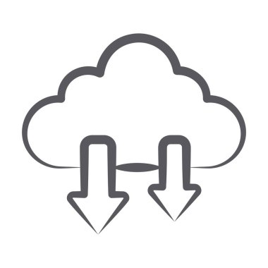 Bulut indirme simgesini gösteren aşağıya bakan oklar