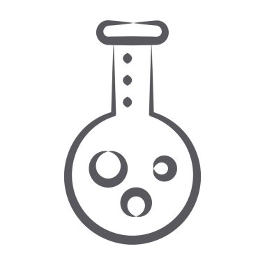 Kimyasal şişe simgesi, laboratuvar aygıtı vektörü 