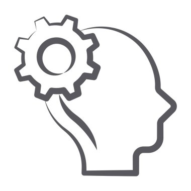 Beyin ayarı simgesini gösteren çarklı bir akıl