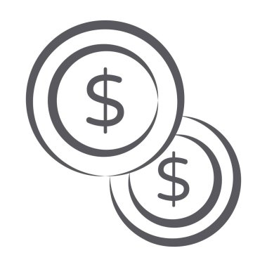 Dolar sikkelerinin el çizimi simgesi.