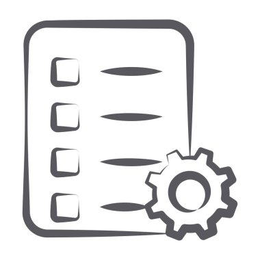 Çarklı kağıt, proje yönetimi konsepti simgesi