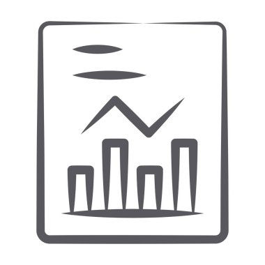 Kategorik verileri dikdörtgen çubuklarla gösteren çubuk grafik simgesi
