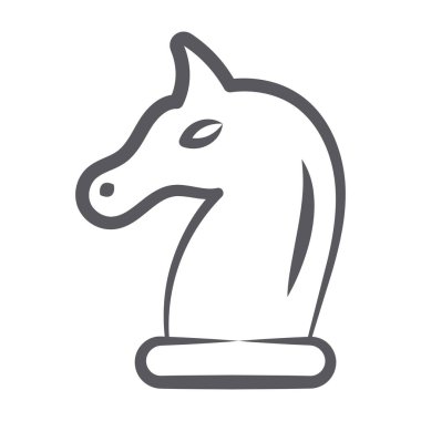 Satranç taşının karalama vektör tasarımı, satranç şövalyesi 