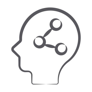 Bilgi paylaşım simgesini gösteren zihnin içindeki sembolü paylaş