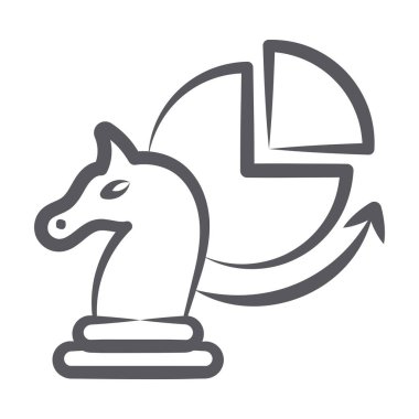 Turta grafikli satranç şövalyesi, iş stratejisi simgesi