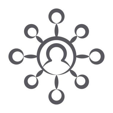 Karalama çizgisi tasarımında kişisel bağlantıların simgesi