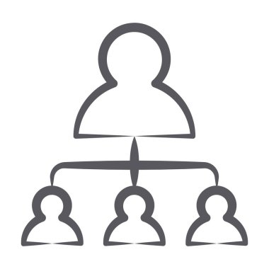 Ofis çalışanları ve ekip çalışanları, takım lideri ikon karalama tarzı.