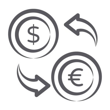 Karalama çizgisi tasarımında döviz takas simgesi