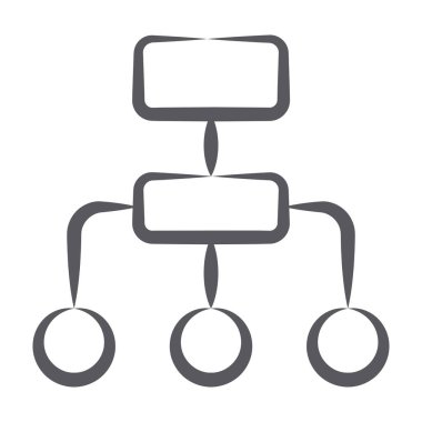 Çizgi tasarımı ve akış diyagramında hiyerarşinin simgesi 