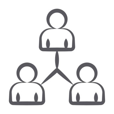 Ofis çalışanları ve ekip çalışanları, takım lideri ikon karalama tarzı.