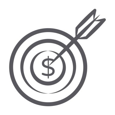 Finansal hedef simgesinin karalama çizgisi tasarımı