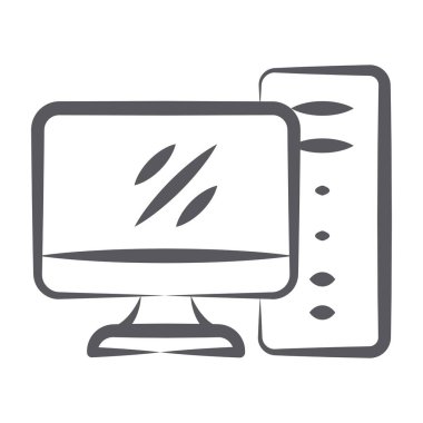 Bilgisayar simgesi kavramını gösteren işlemci içeren Pc